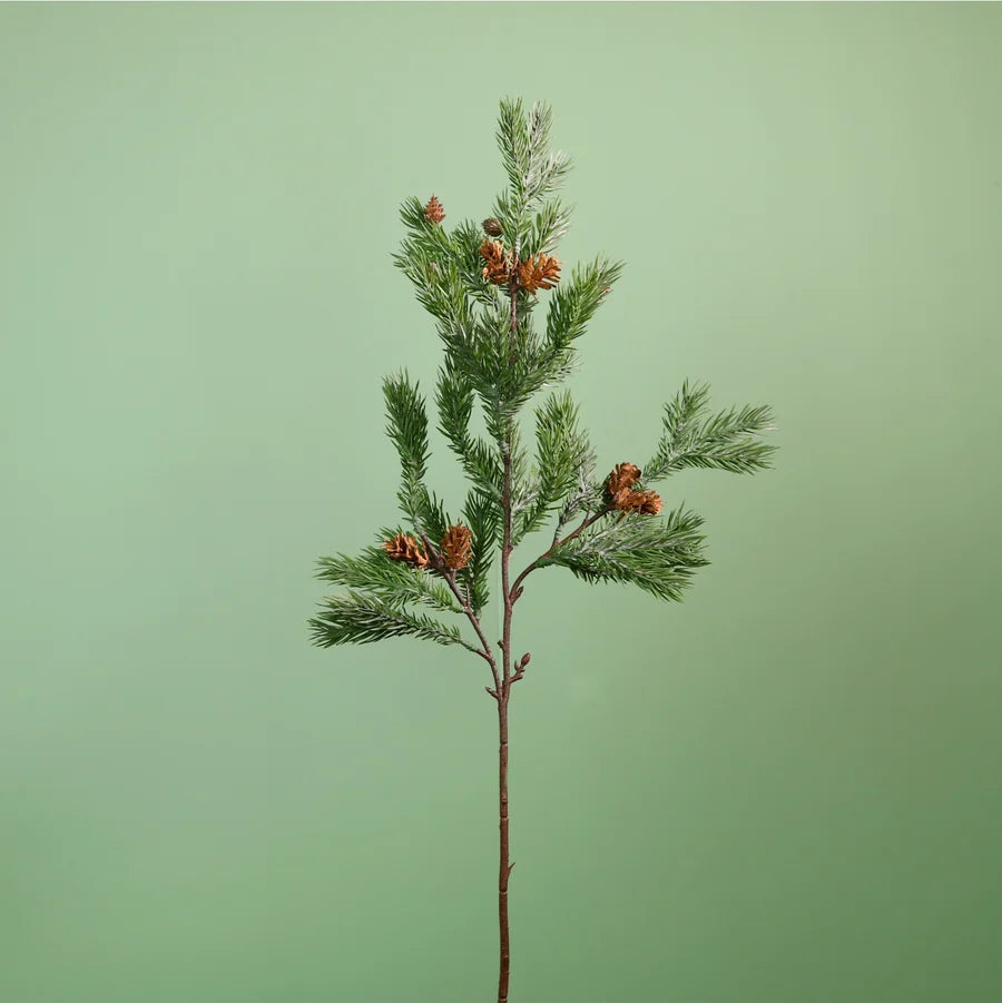 Real Touch Pine Cone Evergreen Fir Stem