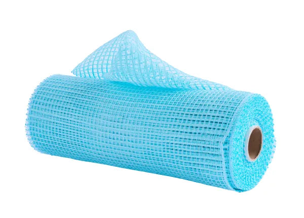 10" x 10yd Horizontal Wide Stripe Robbin Egg Blue Mesh