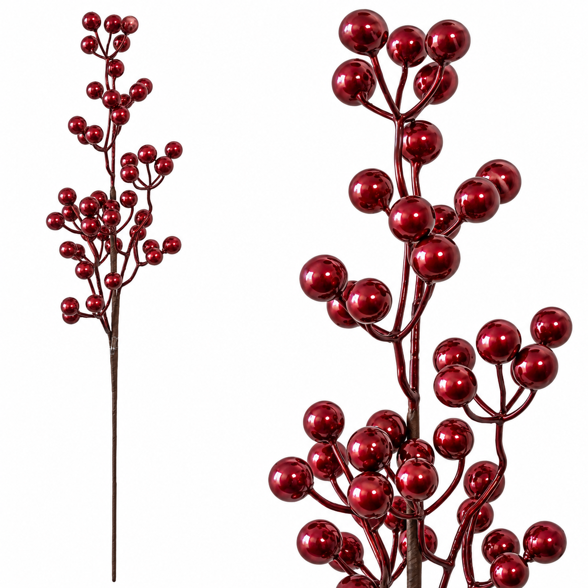 53CM BERRY STEM - Pearlized Burgundy