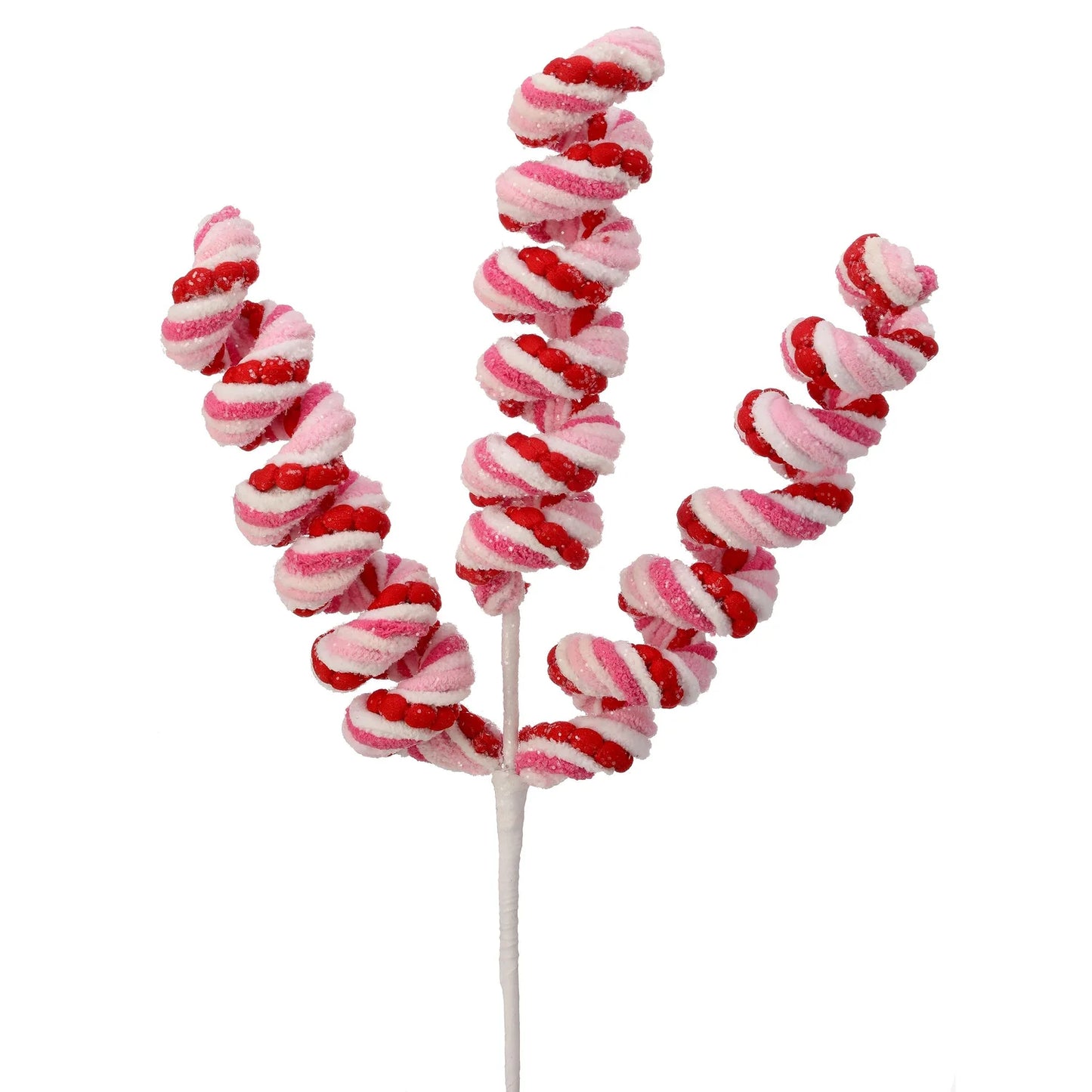 REGENCY 21" CHENILLE FROSTING SWIRL SPRAY-RED AND PINK