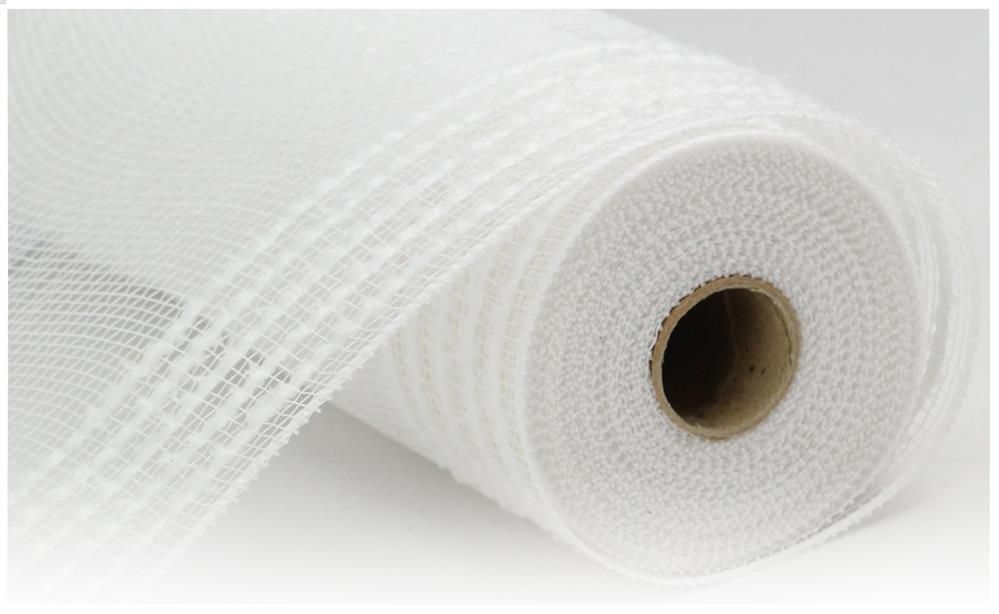 10.25" x 10yd White Snowdrift/Wide Border Mesh