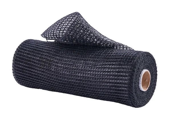 10" x 10yd Horizontal Wide Stripe Black Mesh