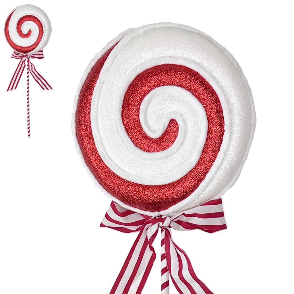 60CM DELUXE RED AND WHITE LOLLIPOP