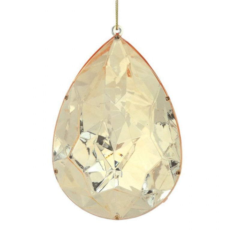 REGENCY 6" ACRYLIC JEWEL DROP ORNAMENT- CHAMPAGNE GOLD