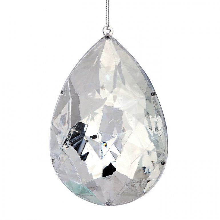 REGENCY 6" ACRYLIC JEWEL DROP ORNAMENT-SILVER