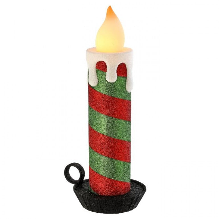REGENCY 16" LED VINTAGE CANDLE-RED AND GREEN