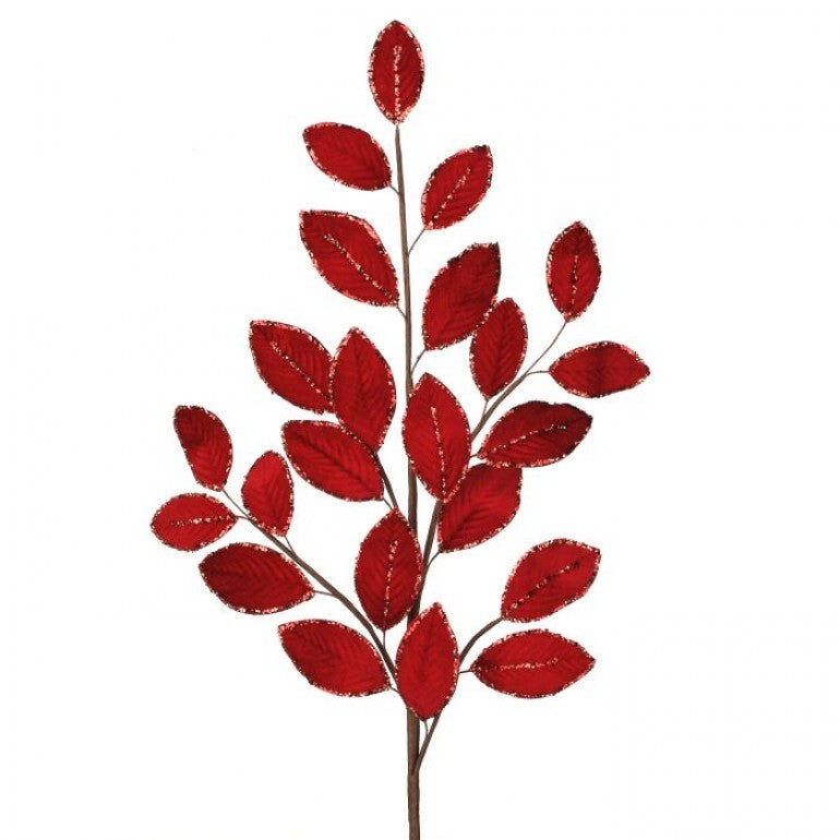 REGENCY 26" VELVET LEAF SPRAY-RED