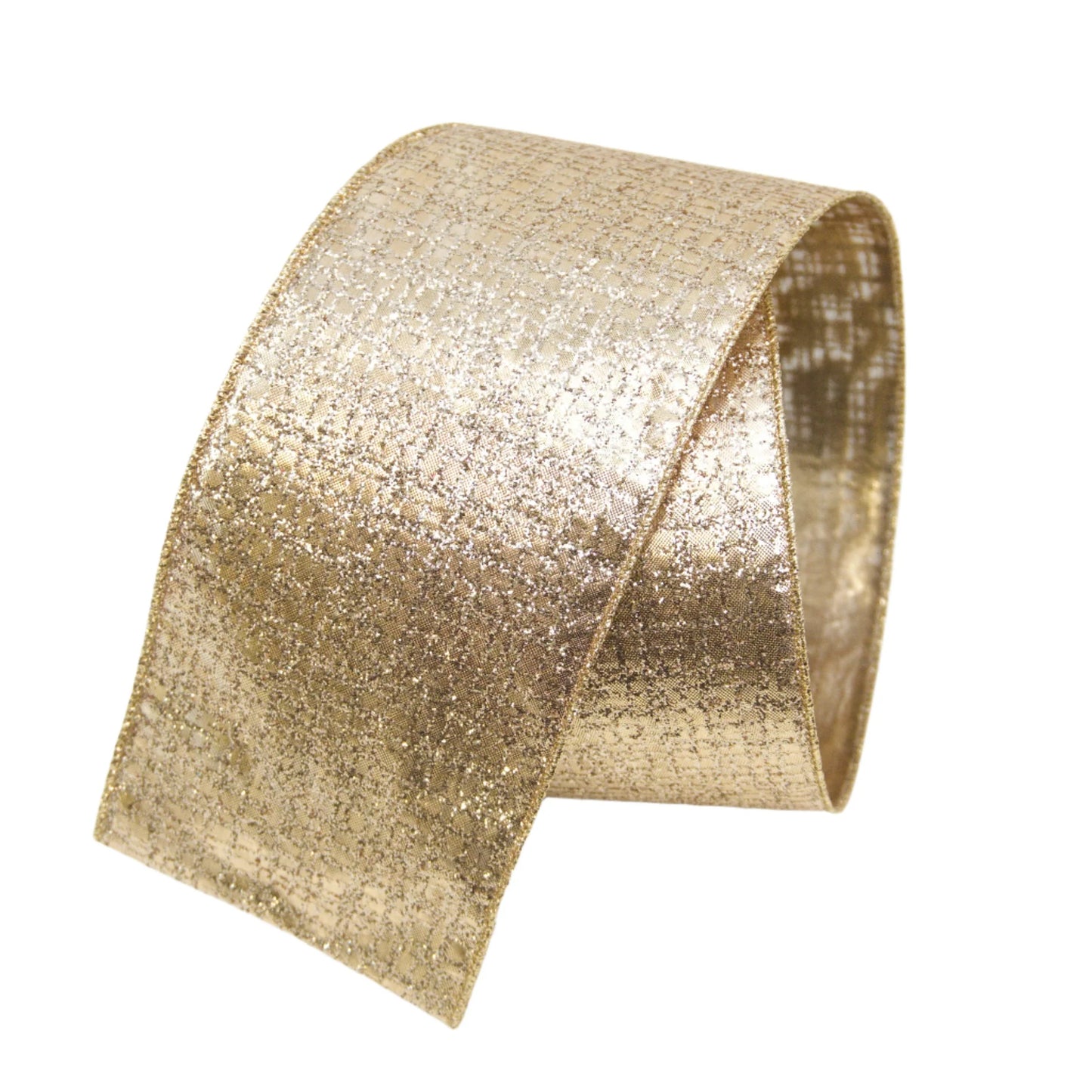 FARRISILK GRAPHIC GLITTER 2.5"X10YD GOLD WIRED RIBBON