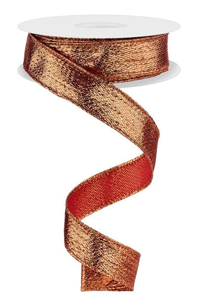 7/8" Copper Metallic Ribbon