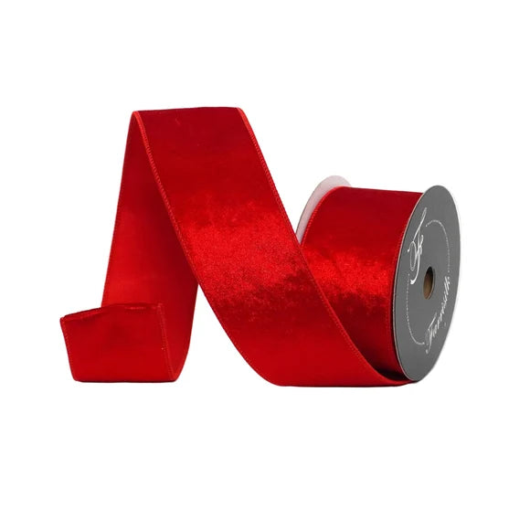 Farrisilk Silky Velvet 2.5" X 10YD - Red