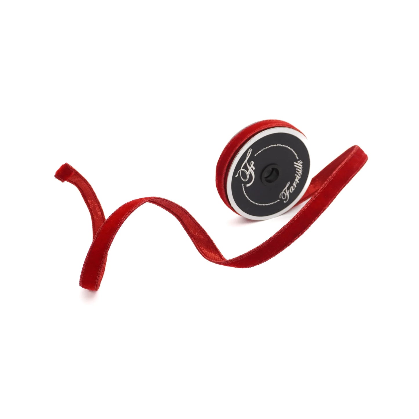 FARRISILK VELVET LUSTER .75"X10YD WIRED RIBBON - RED
