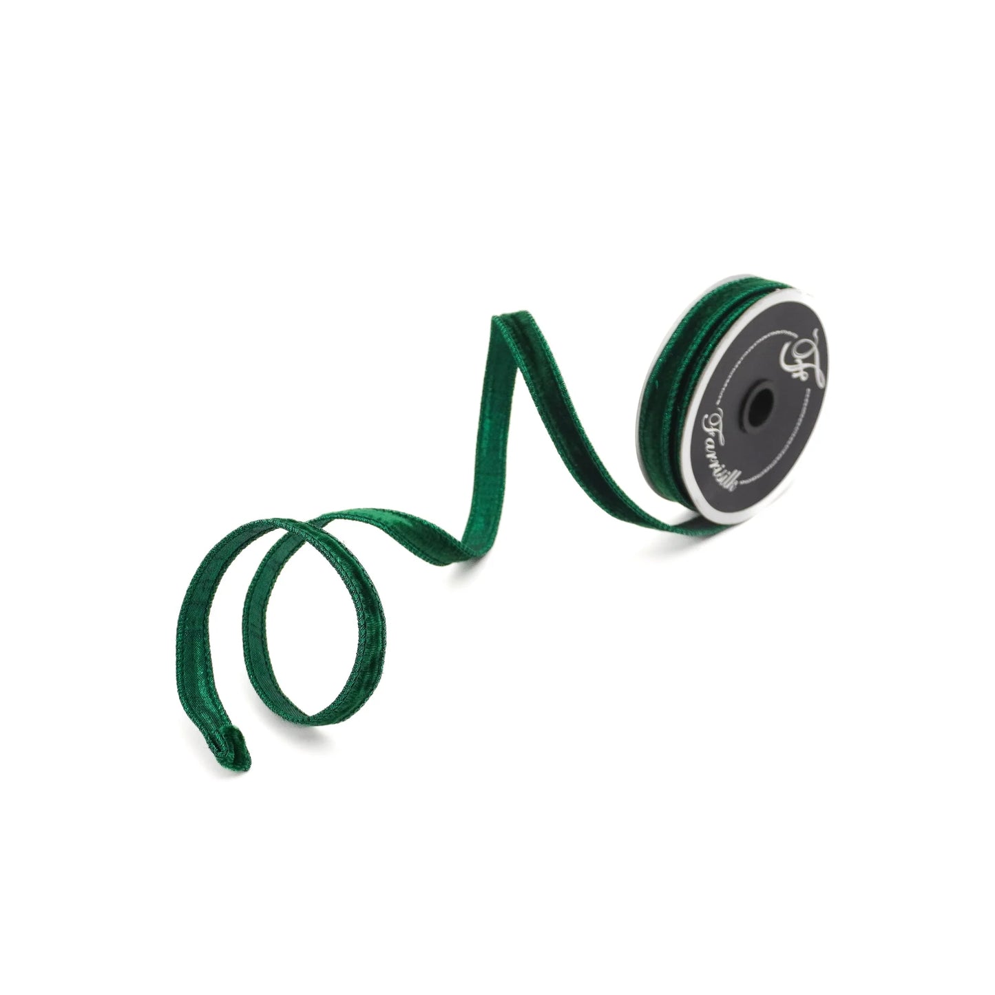 FARRISILK VELVET LUSTER .75"X10YD WIRED RIBBON - EMERALD
