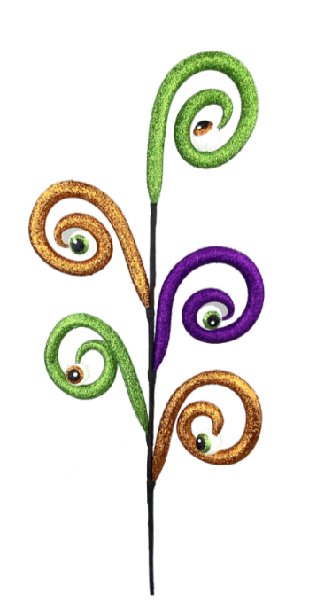 Eyeball Spiral Curly Halloween Pick
