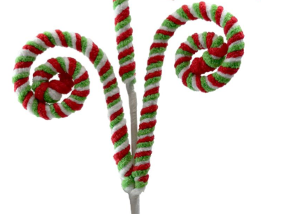 44CM R/G/W 3 CANDY CURL PICK