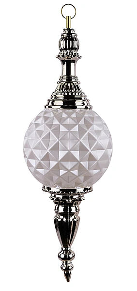 18"Lx150mm Pearl Diamond Finial - White and Gold
