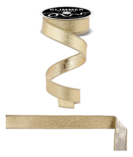 1" x 10yd Ice Crackle/Check Fused - Gold