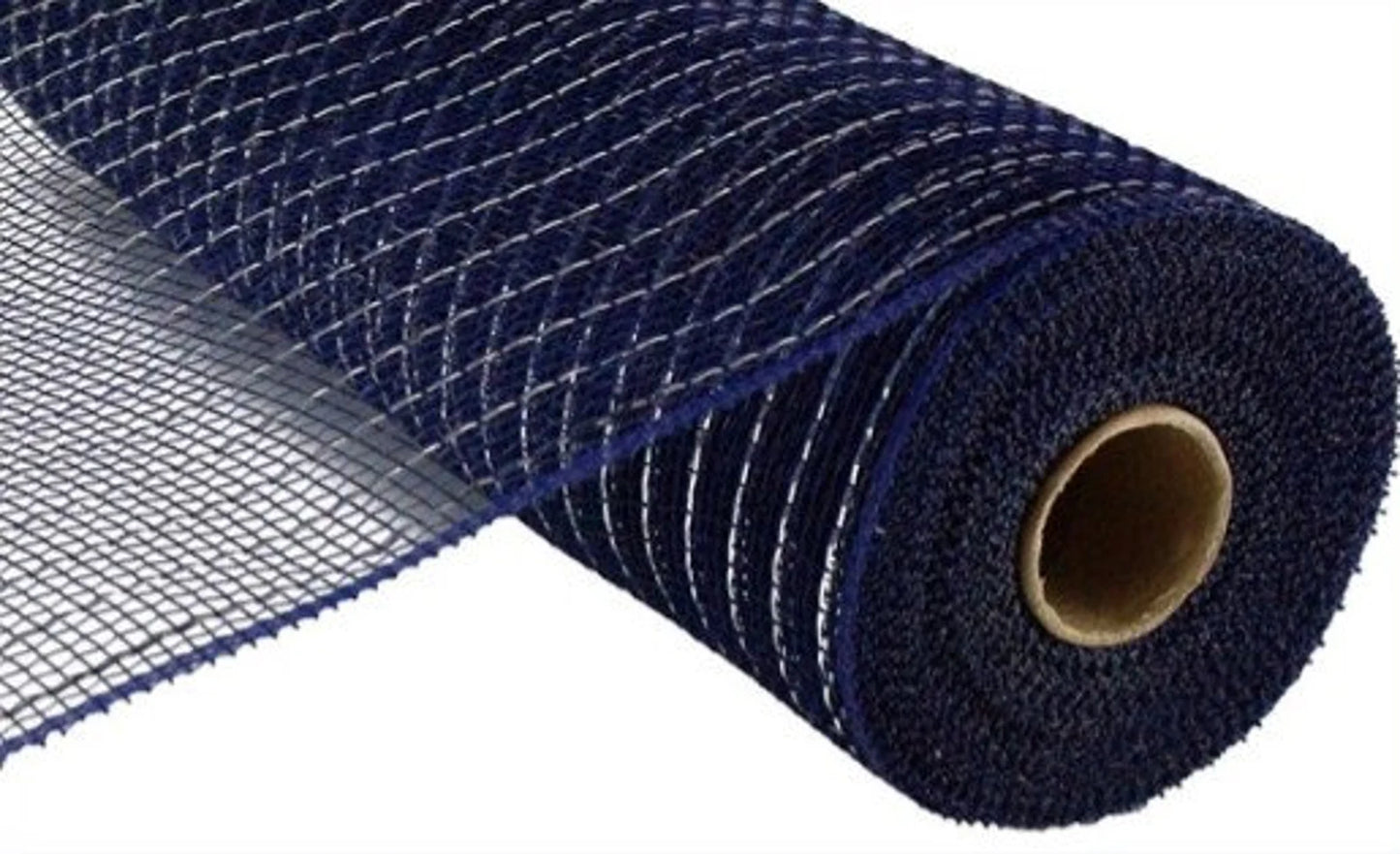 Navy and Siver Mesh 10" x 10YDS