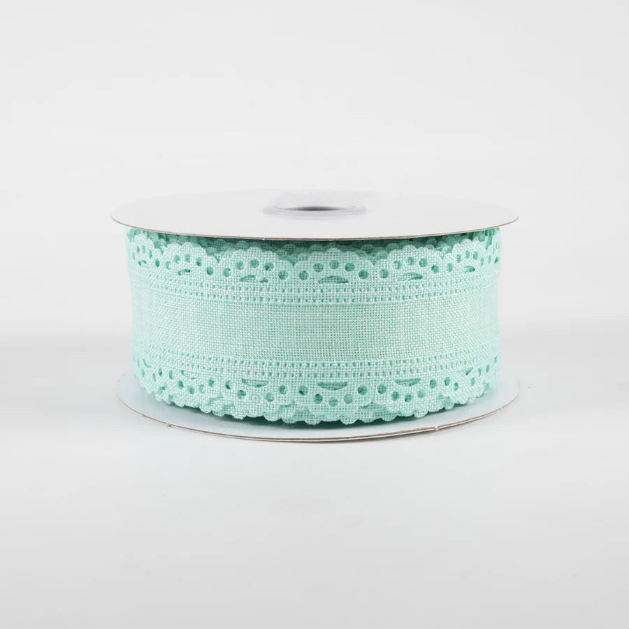 1.5" Mint Scalloped Edge Ribbon