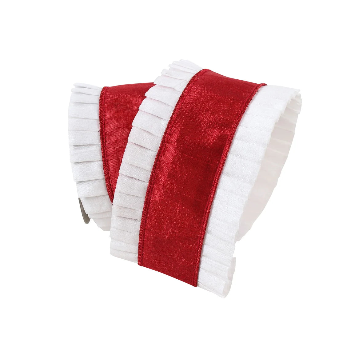 Farrisilk Ruffle Border 4" X 10YD - Red and White