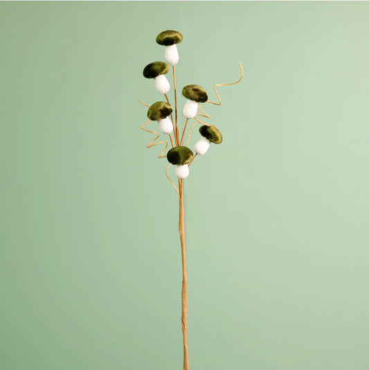 Mini Velvet Mushroom Spray - Dark Green