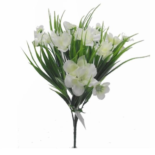 Mixed Flower Bush - ivory