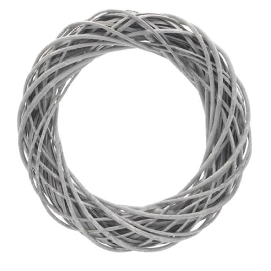 40CM Wicker Wreath Ring- Grey