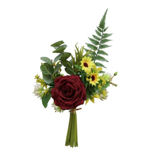 ROSE AND DAISY BUNDLE WITH FERN RED/YELLOW