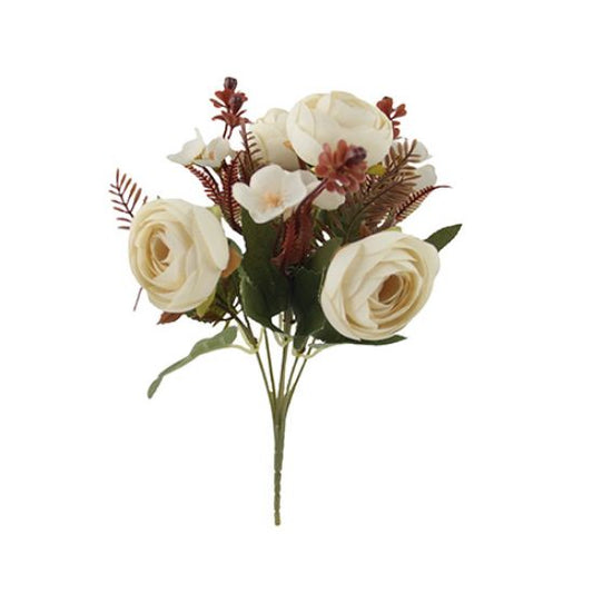 Cream and Brown AUTUMN MIXED RANUNCULUS & HYDRANGEA BUSH