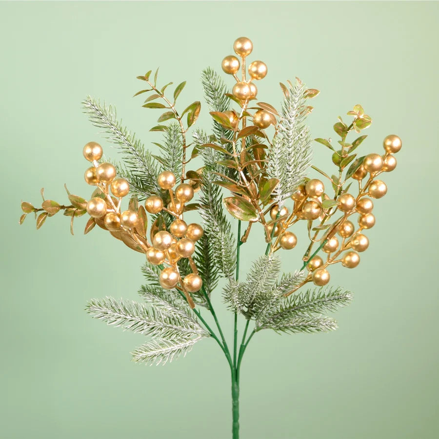 Spruce and Gold Berry Spray
