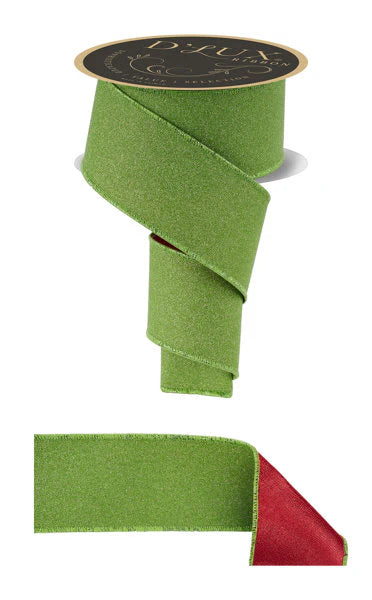 2.5" D'LUX FINE GLITTER FUSED IN FRESH GREEN AND RED