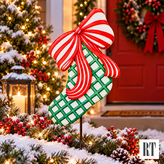 RTC Large Modern Stocking- Criss-Cross Lattice Design