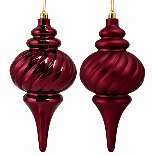 LARGE FINIAL- Shiny Burgundy