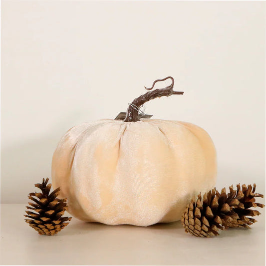Cream Large Velvet Pumkin
