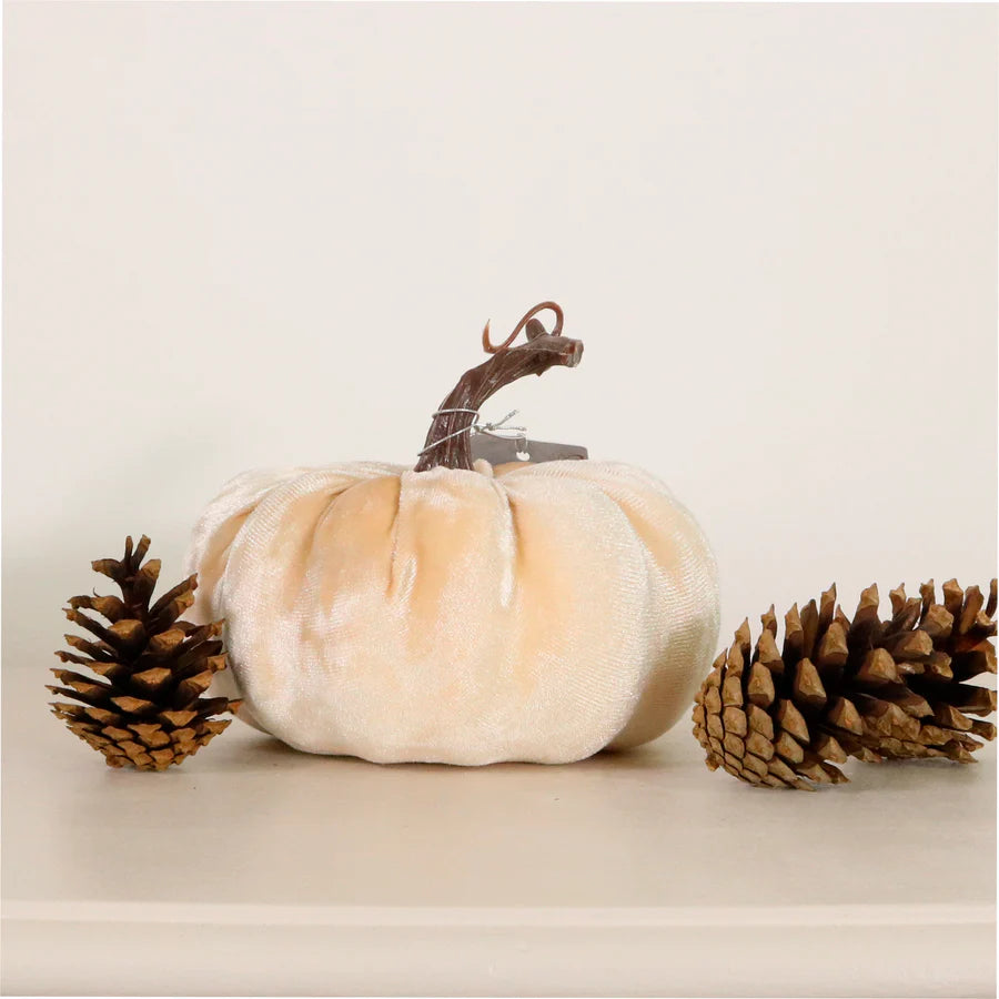 Medium Cream Velvet Pumpkin