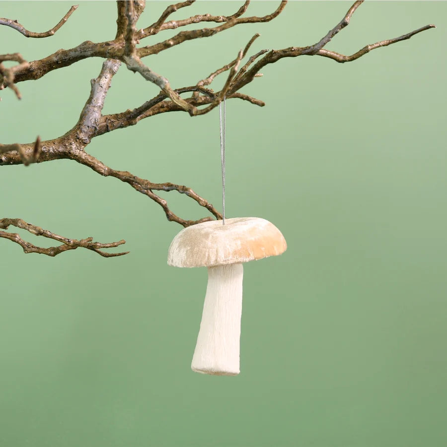 Velvet Hanging Mushroom - Cream