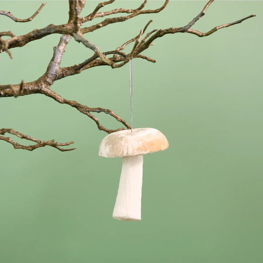 Velvet Hanging Mushroom - Cream
