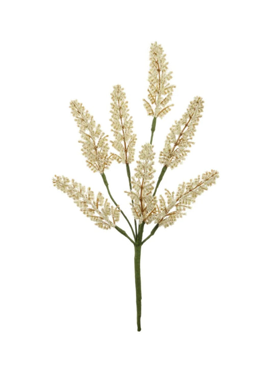 Autumn Flocked Foliage Spray - Cream
