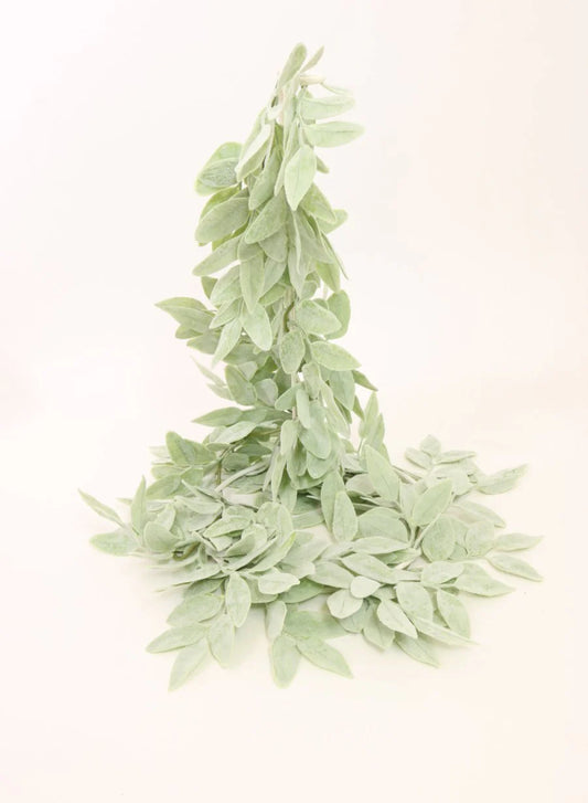Frosted / Sparkly Sage Leaf Garland 180cm