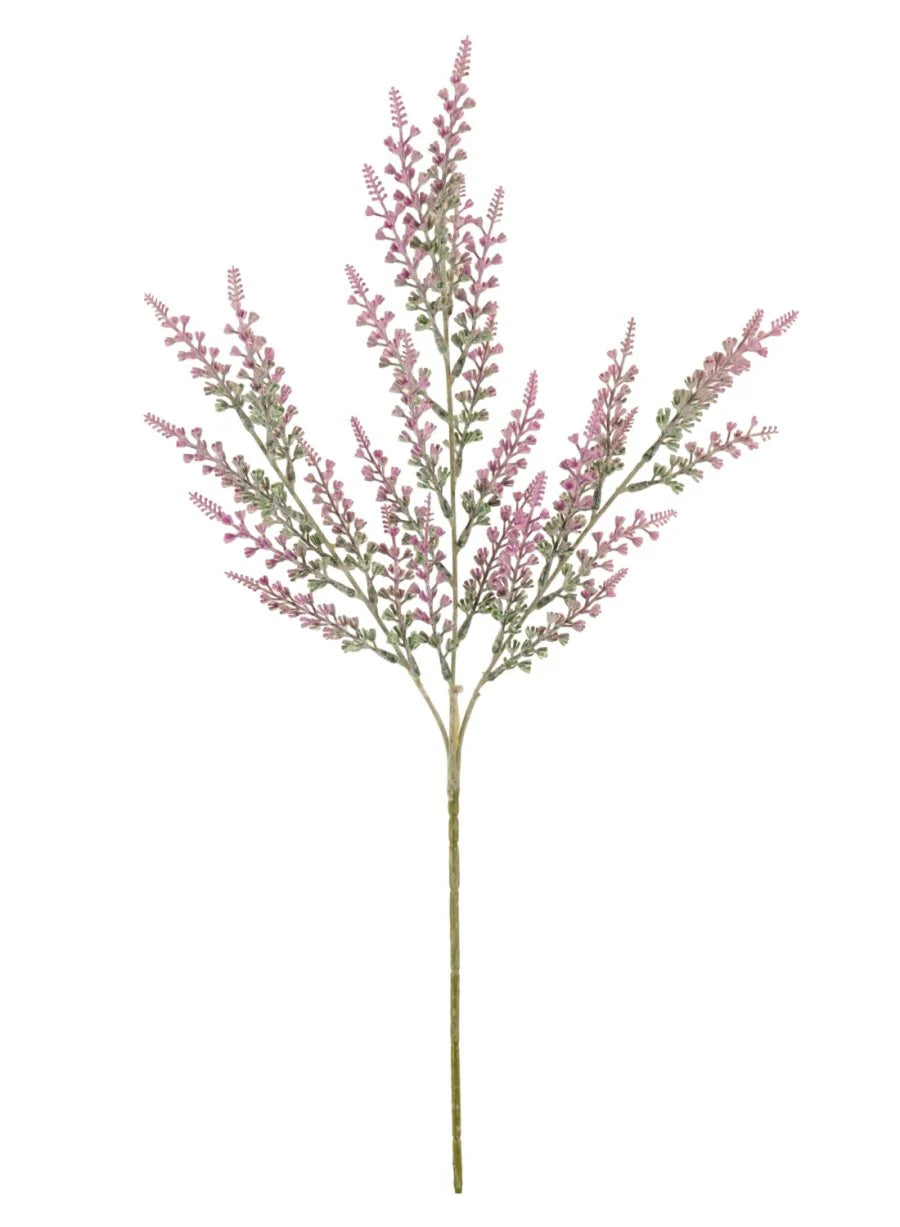 Flocked Tall Bell Lavender Spray- Pink