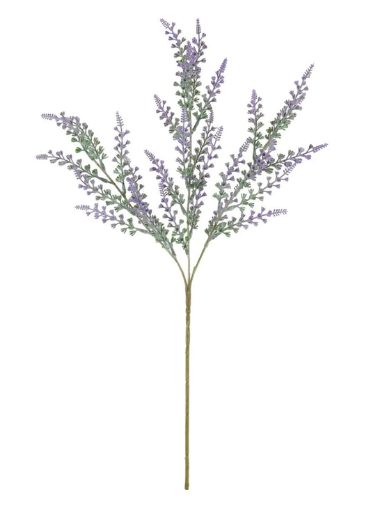 Flocked Tall Bell Lavender Spray- Purple