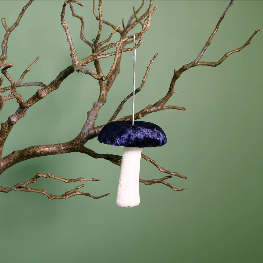 Velvet Hanging Mushroom - Navy