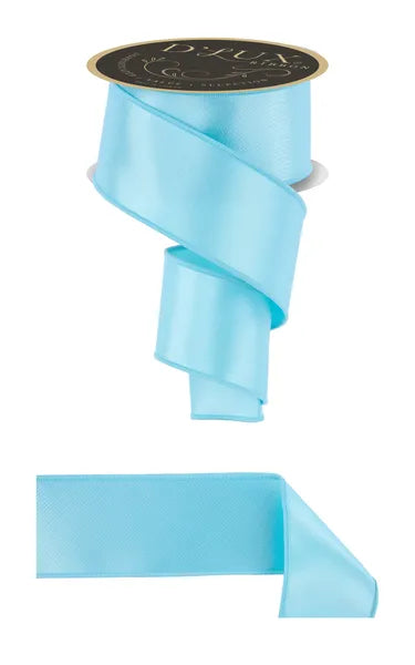 D'LUX 2.5" x 10yd Satin Fused Wired Ribbon- Choice Of Colours