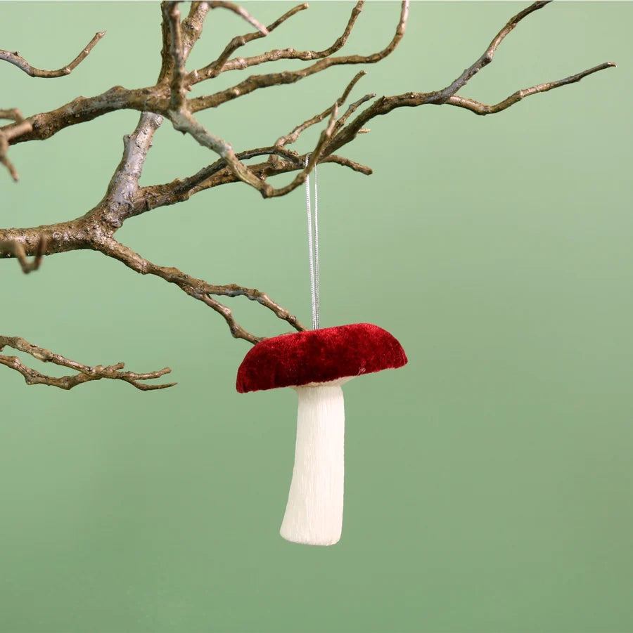 Velvet Hanging Mushroom - Burgundy