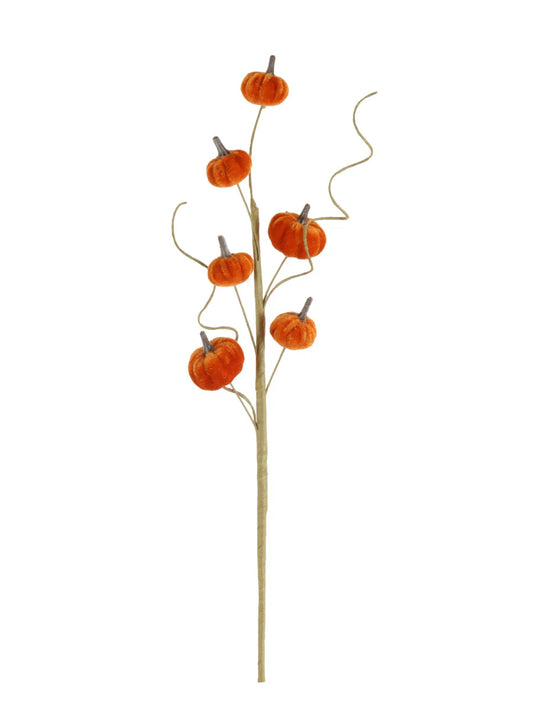 Orange Velvet Pumpkins Spray