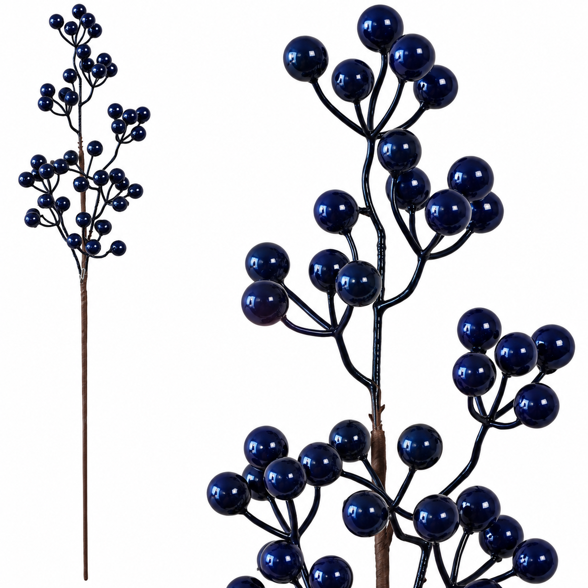 53CM BERRY STEM - Pearlized Navy Blue