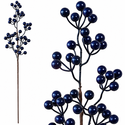 53CM BERRY STEM - Pearlized Navy Blue