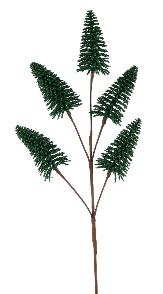 22.5" Powdered Pine Tree Pick - Moss Green