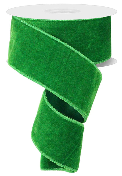 2.5" x 10yd Luxury Velvet/Satin Backing - Emerald Green