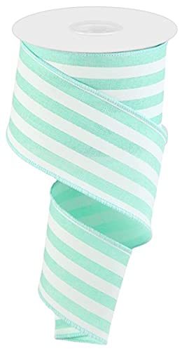 2.5"  Mint and White Stripe