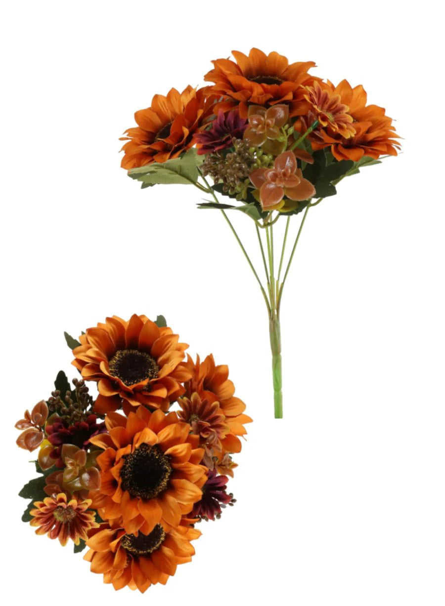 Mixed Sunflower Daisy Bunch - Burt Orange